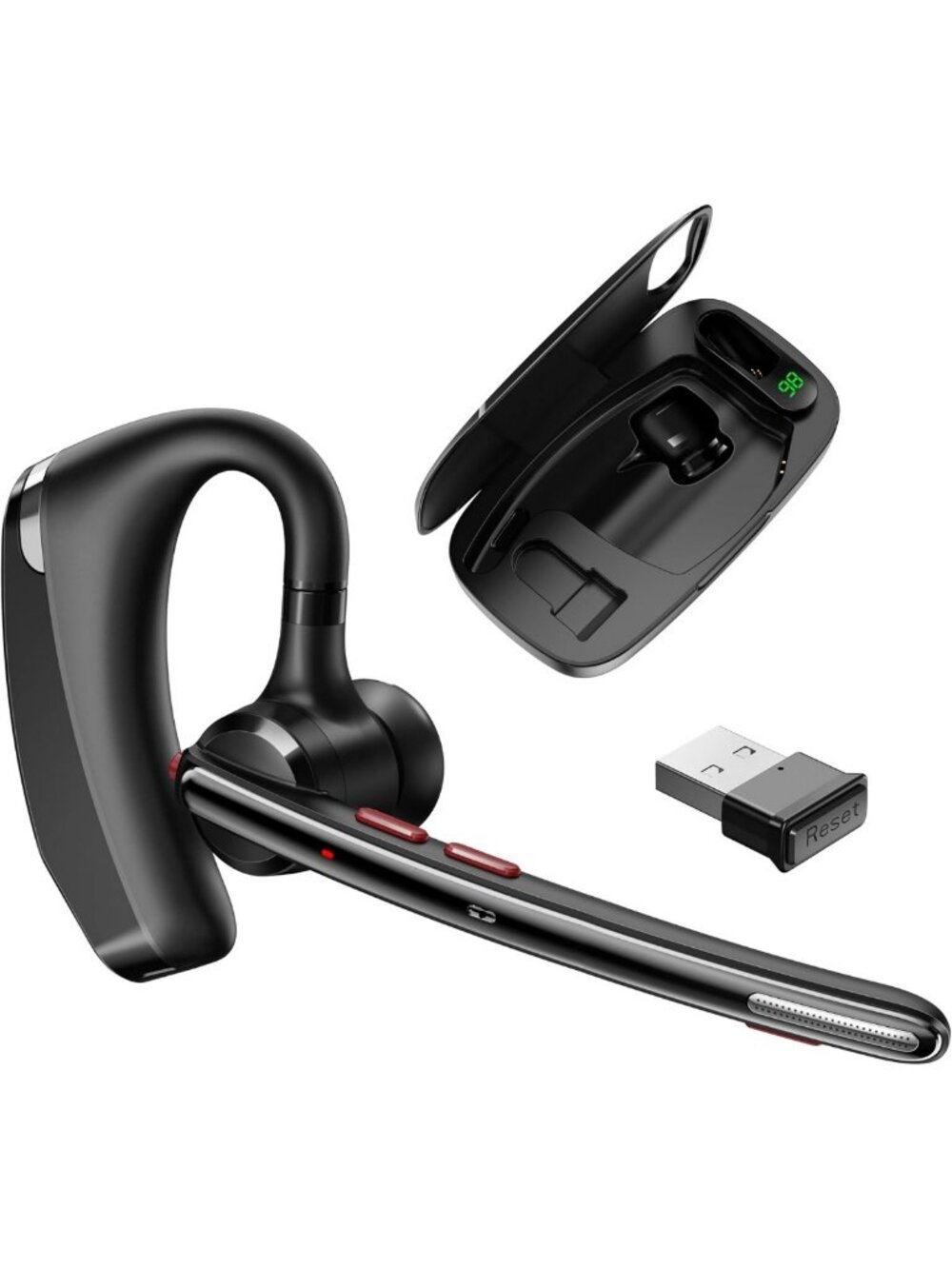 Wireless Bluetooth Headset V5.3, Dual Noise-Canceling Mics, 300H Standby